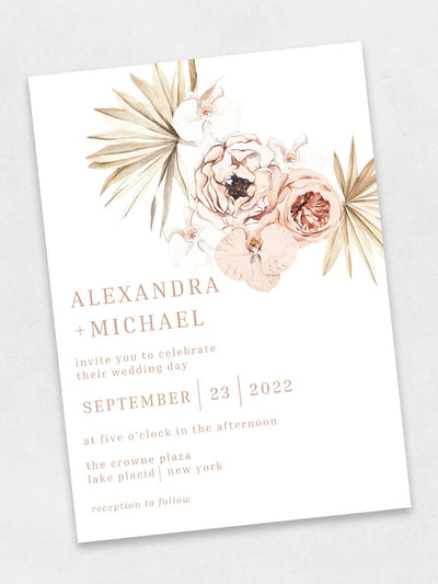 boho floral wedding invite