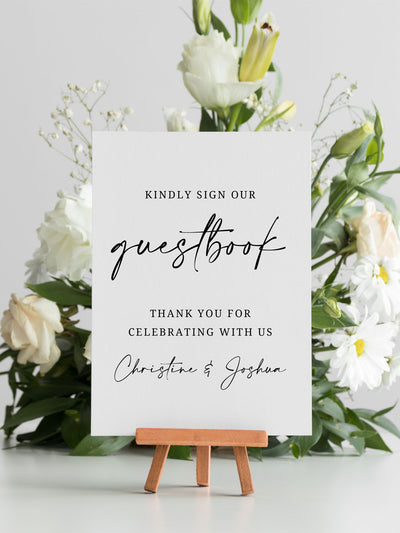 kindly sign our guestbook wedding sign