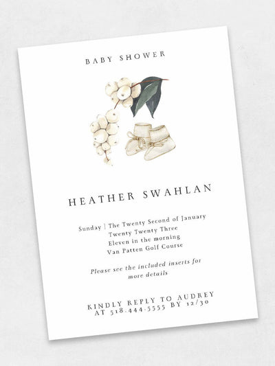 a touch of winter baby shower invite