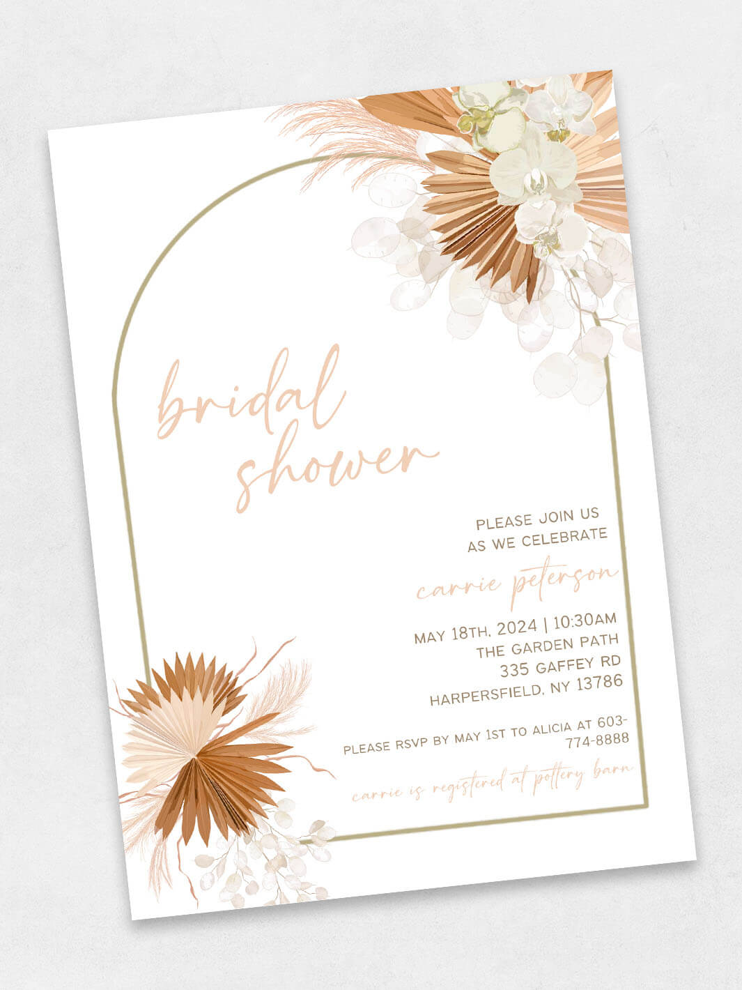 boho chic bridal shower invite