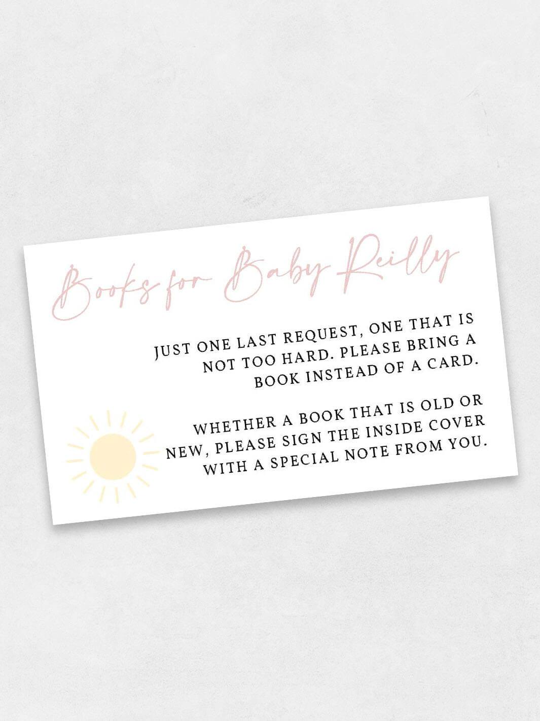 sunshine book request baby shower insert