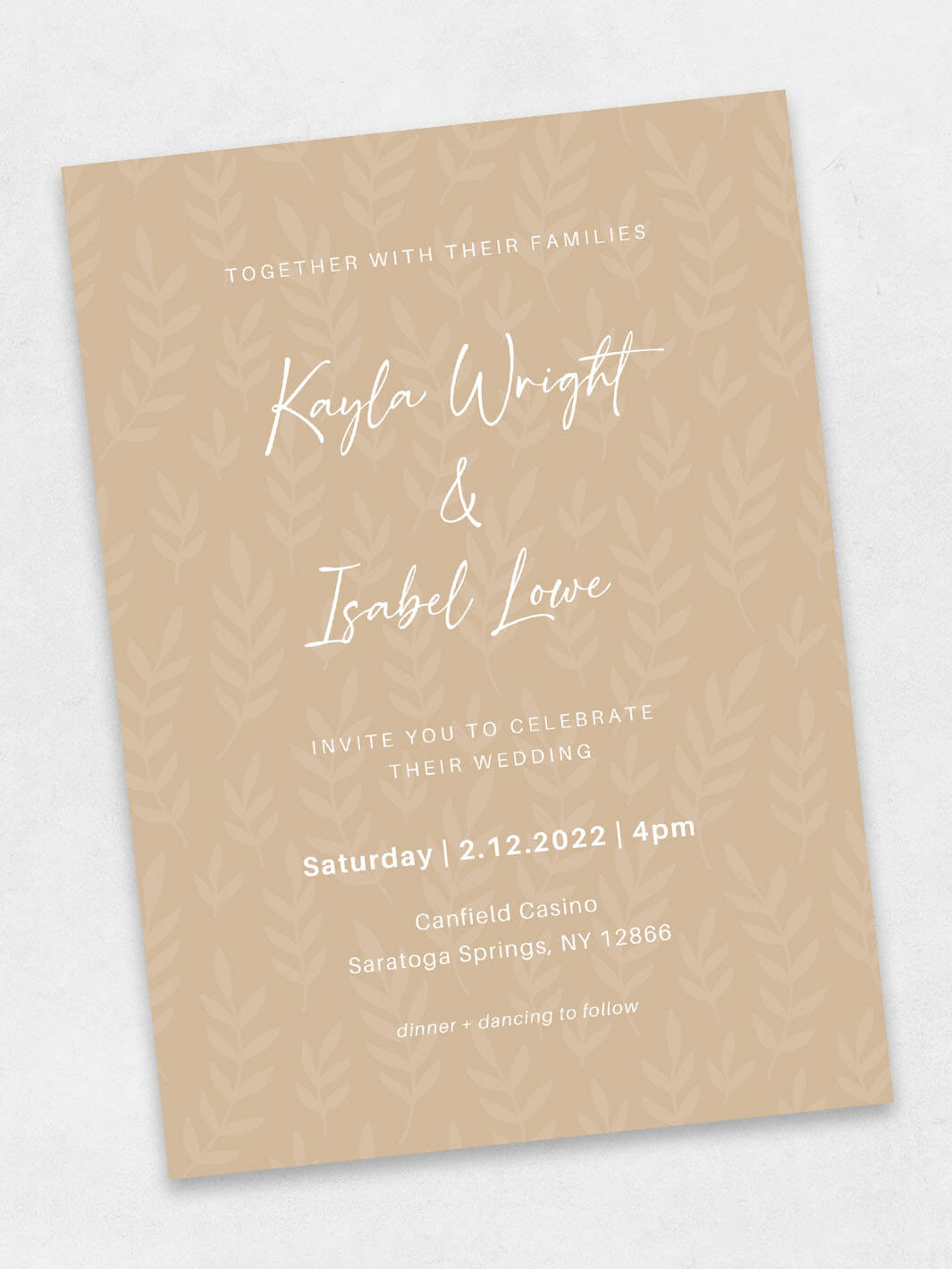 kraft wedding invite