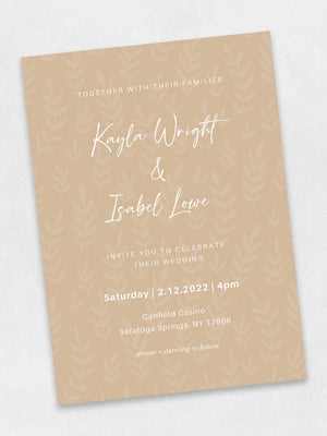 kraft wedding invite