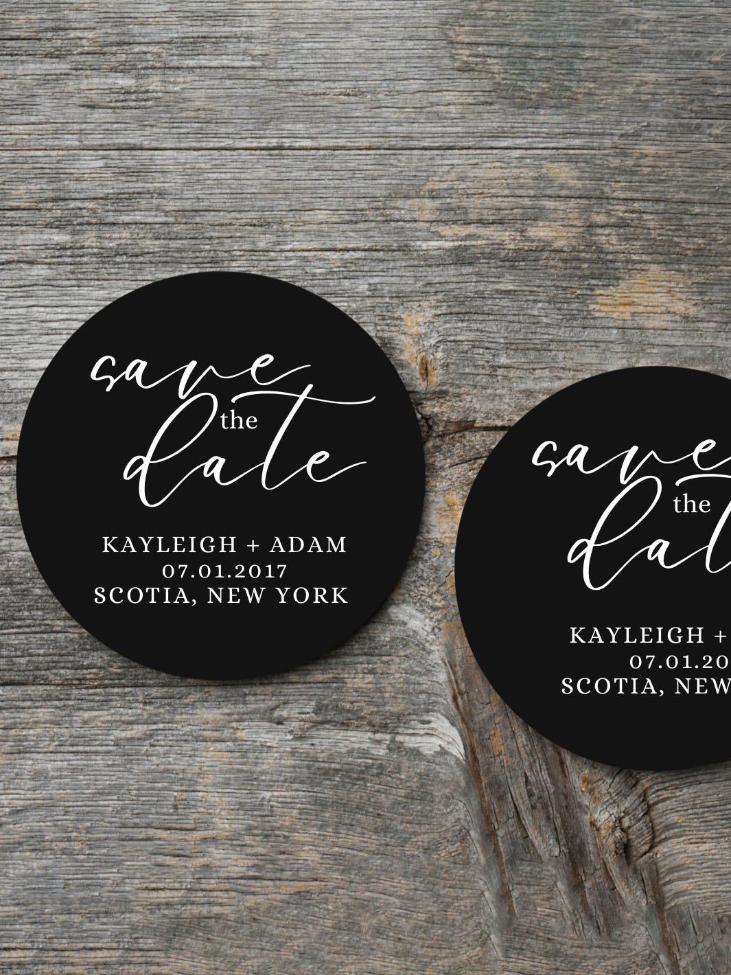 love at midnight single sided save the date coasters