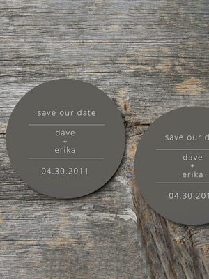 modern love single sided save the date coasters