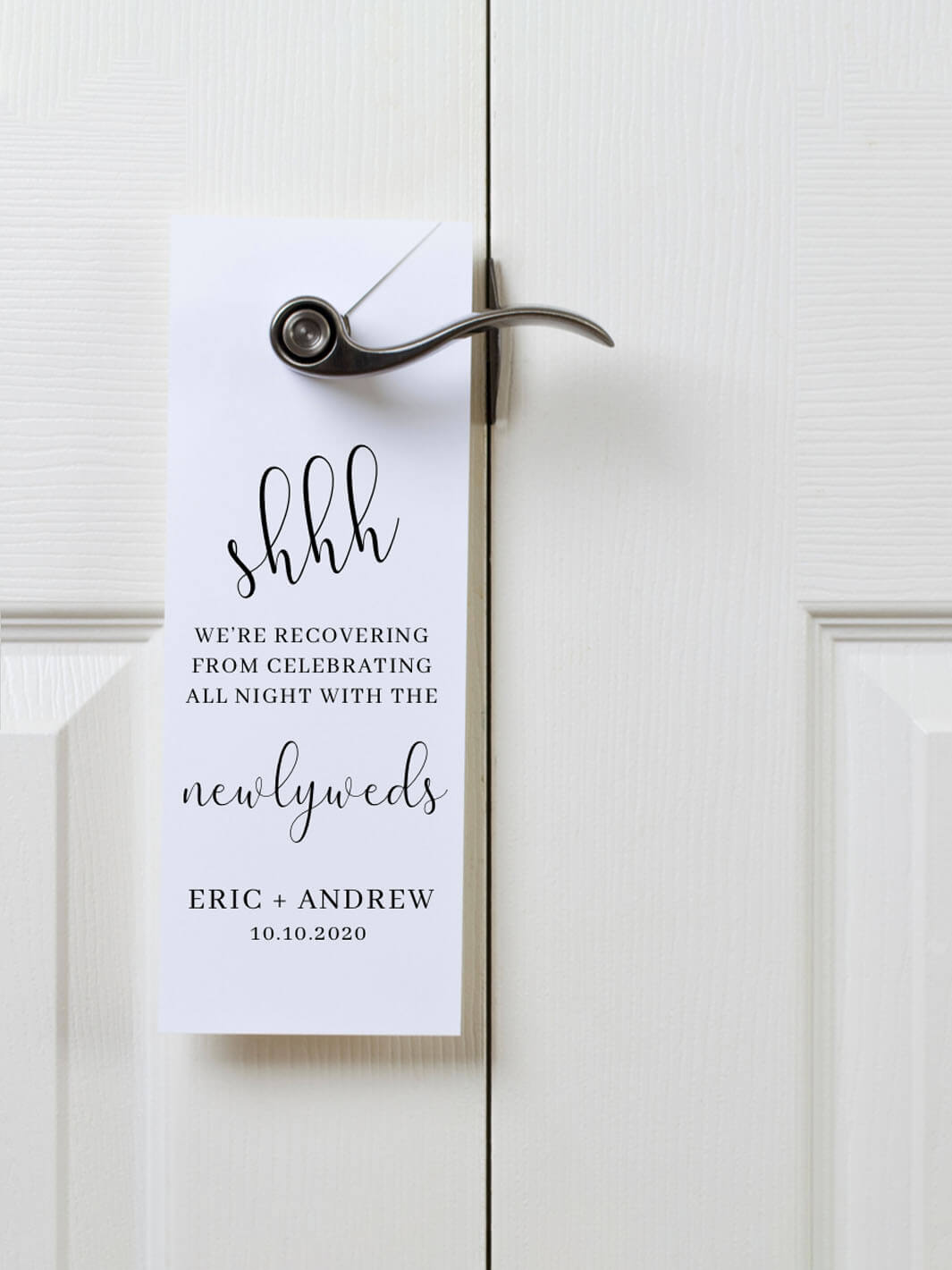 newly weds door hanger