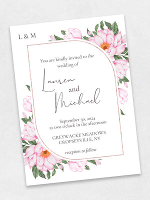 pop of florals wedding invite