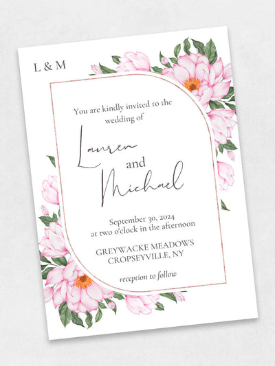 pop of florals wedding invite