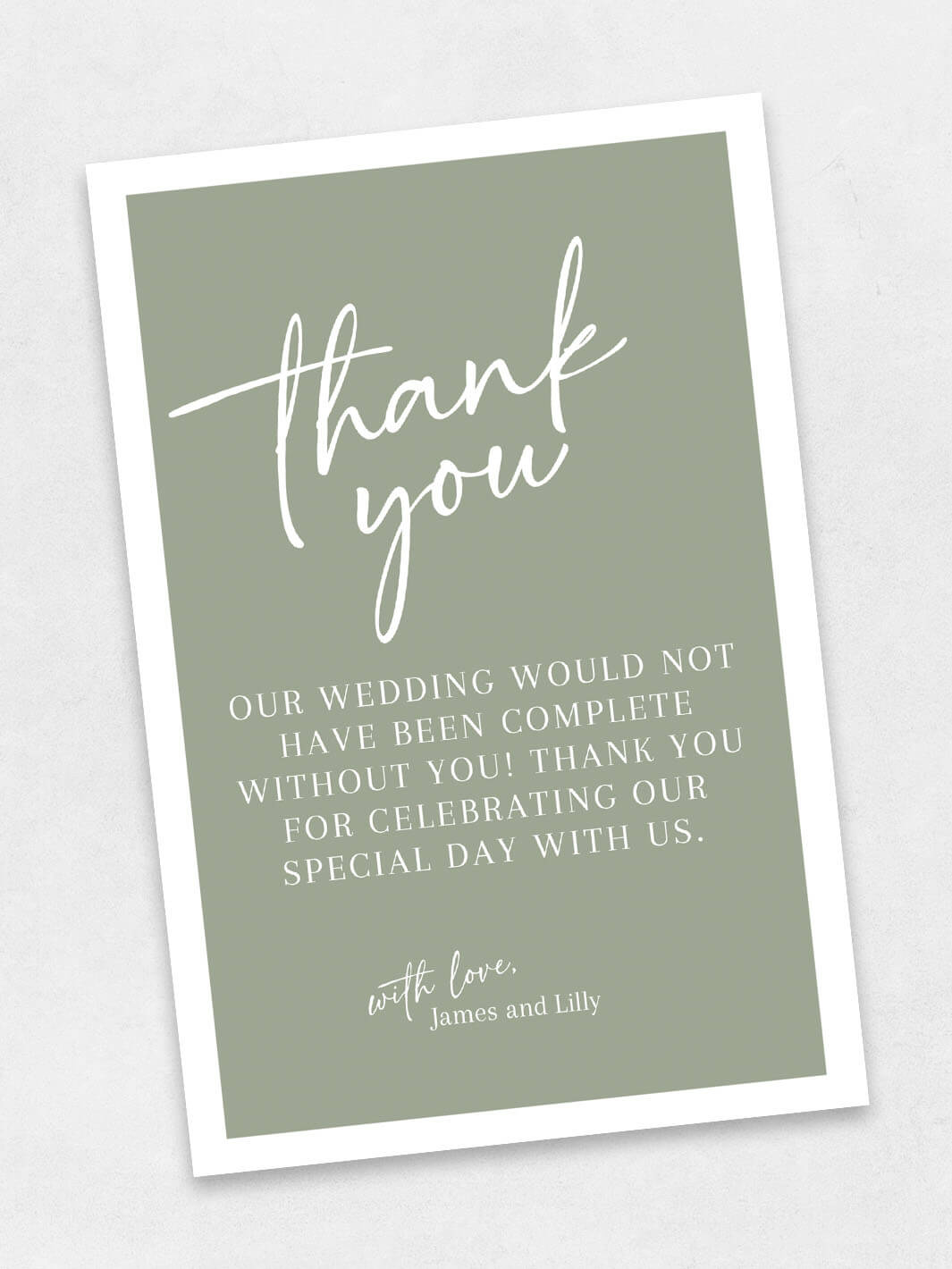 sage green thank you note