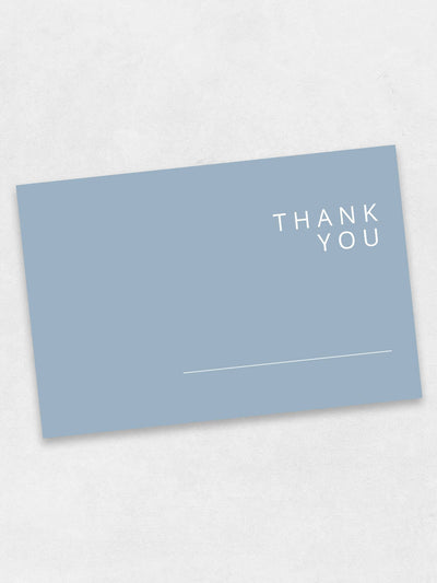 blue colored simple thank you cards front side