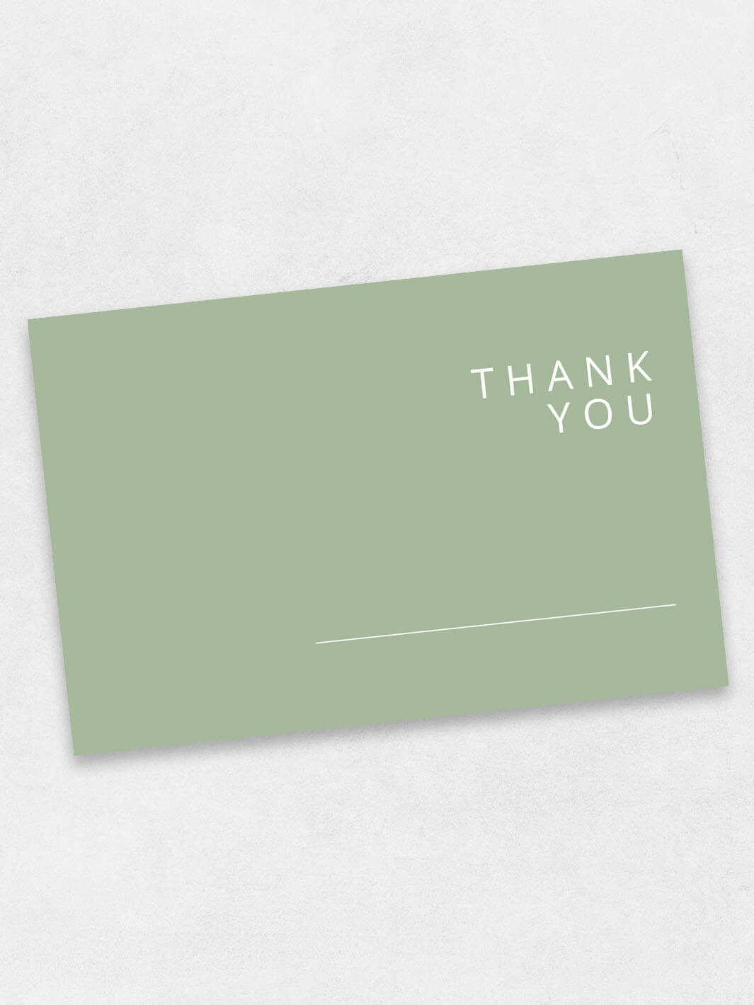 green colored simple thank you cards front side