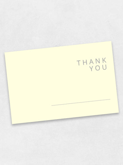 yellow colored simple thank you cards front side