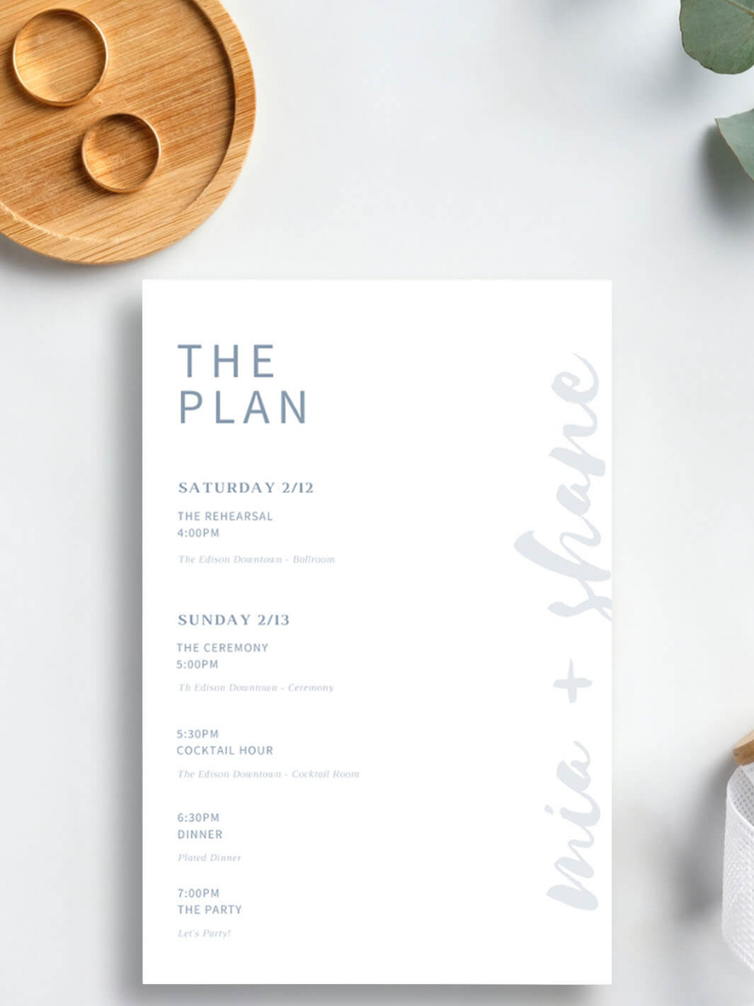 the plan itinerary