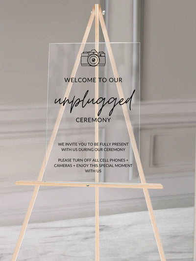 unplugged ceremony wedding sign style 1
