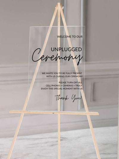unplugged ceremony wedding sign style 2