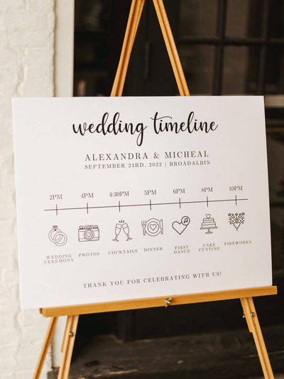 wedding timeline wedding sign