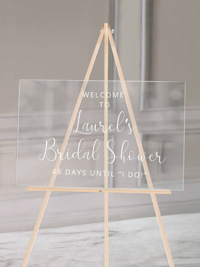 welcome sign acrylic bridal shower sign